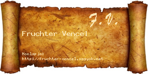 Fruchter Vencel névjegykártya